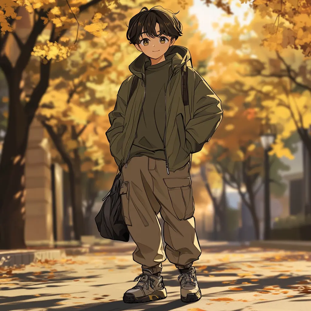 小学生男子 秋のコーディネート