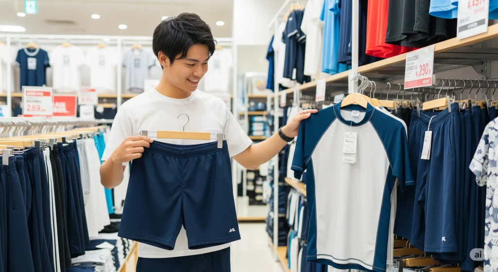 男性用水着はどこで売っていますか？