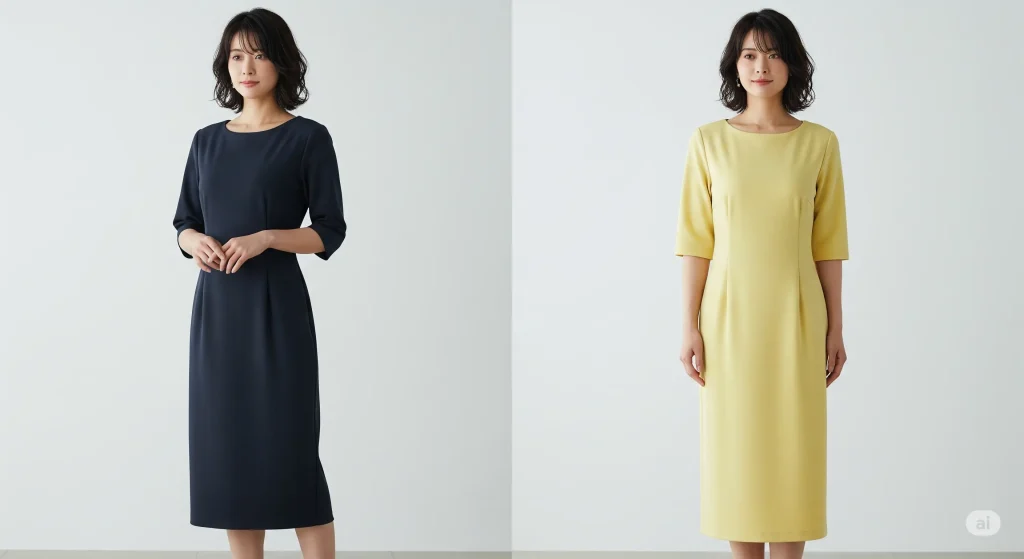 ドレスで痩せて見える色、着太りしない色