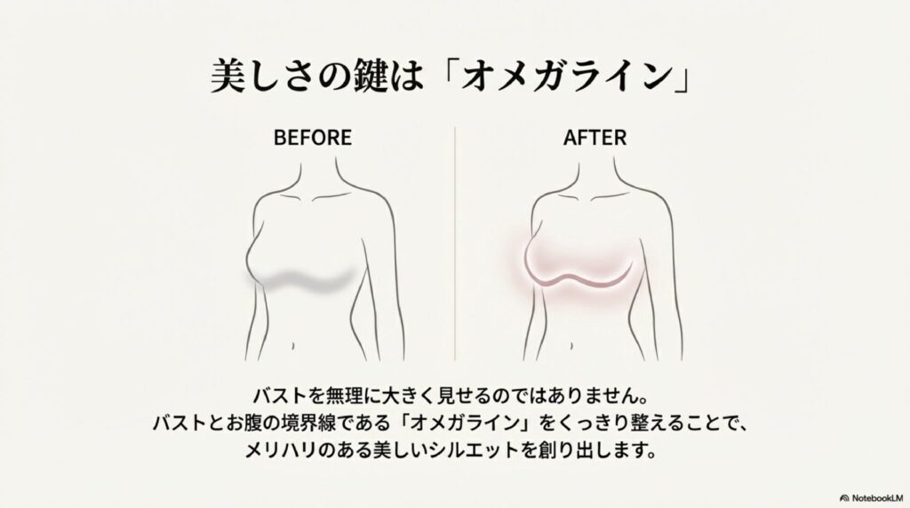 LUNAのナイトブラの美しさの鍵はオメガライン