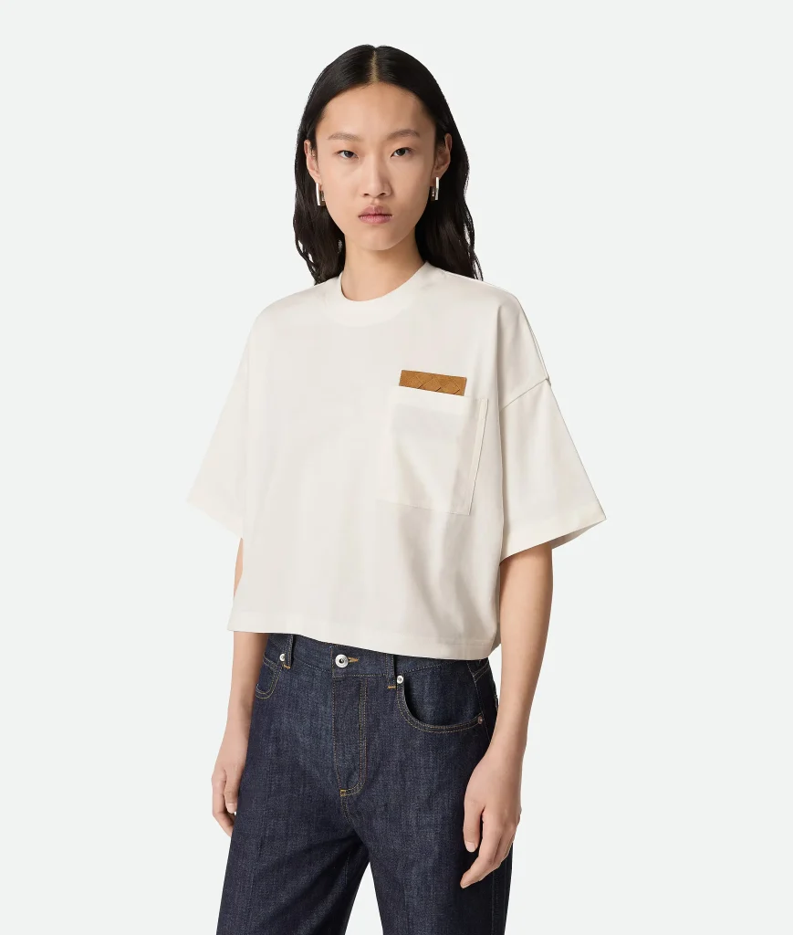 コットン ジャージー クロップドTシャツ