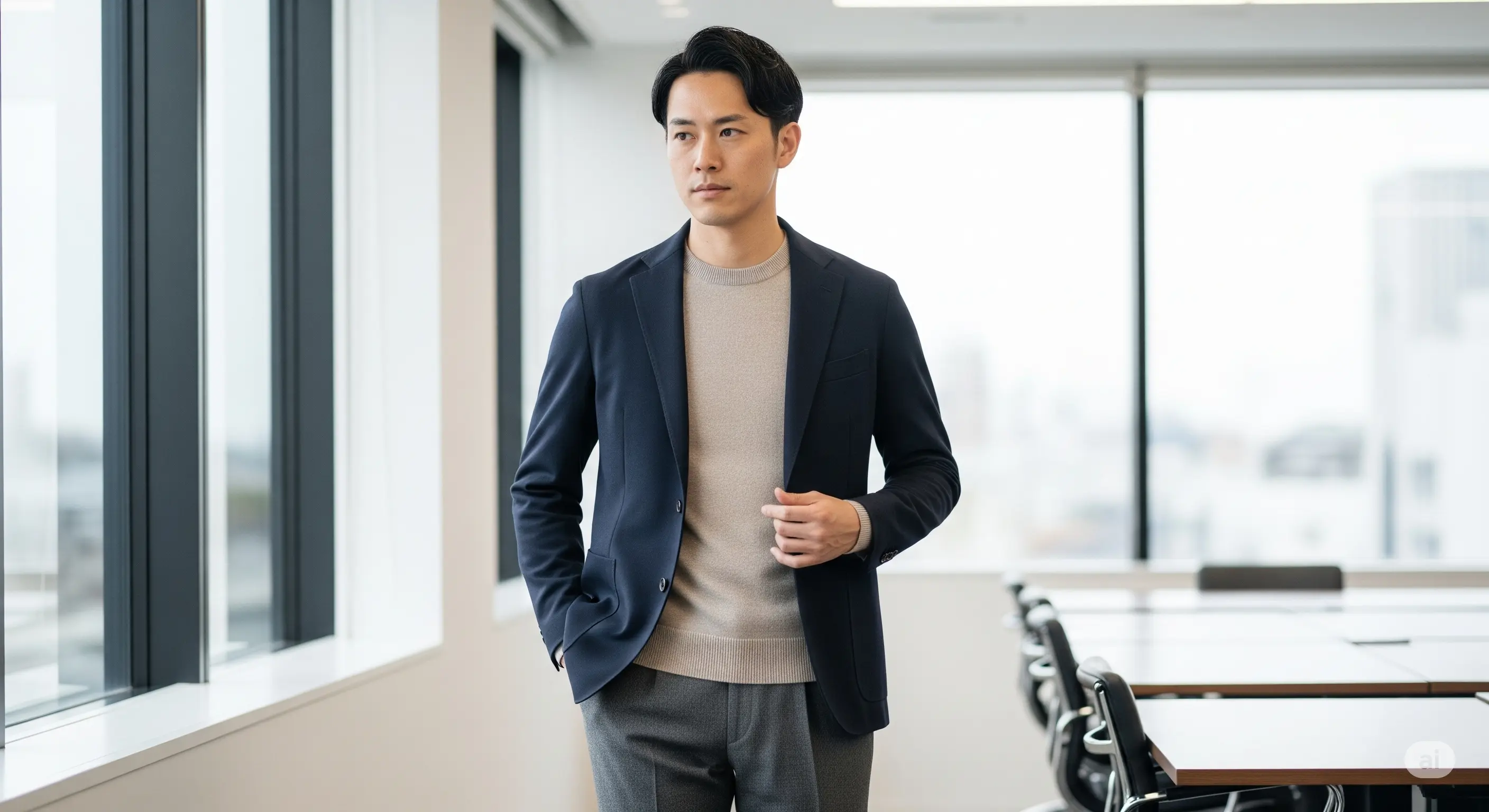 美品】ユニクロ スーツ セットアップ スーパー100 ストレッチ ネイビー