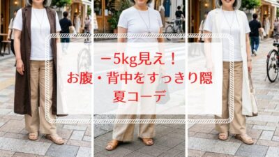 60代の－5kg見え！夏コーデ「Iラインの法則」── お腹・背中をすっきり隠す究極の着痩せ術