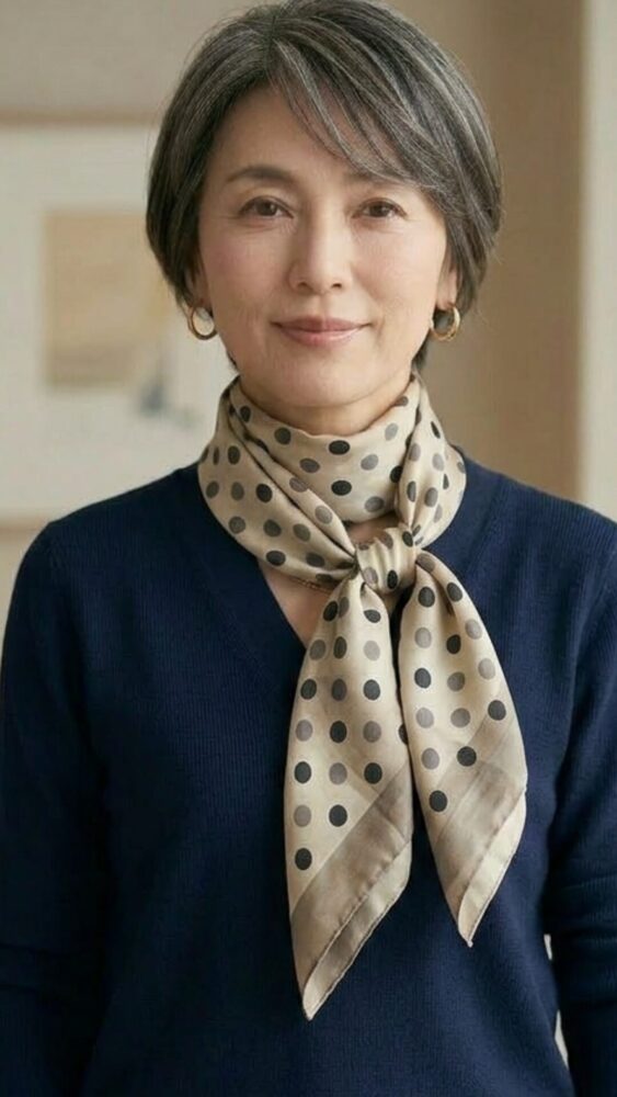 60代の首元おしゃれ── シワ・たるみを隠してマイナス5歳見え