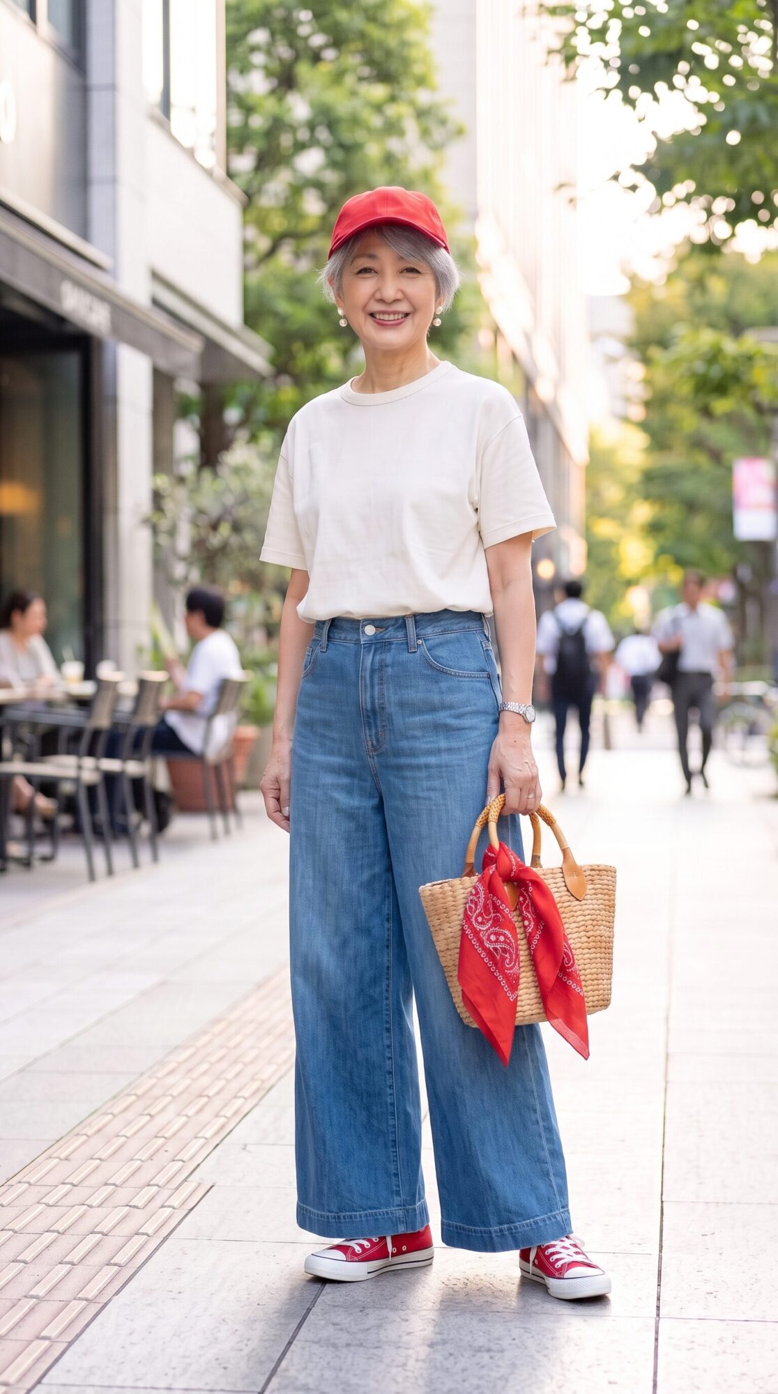白いニットを着た上品な60代日本人女性の正面ポートレート写真(※イメージ・AI生成)