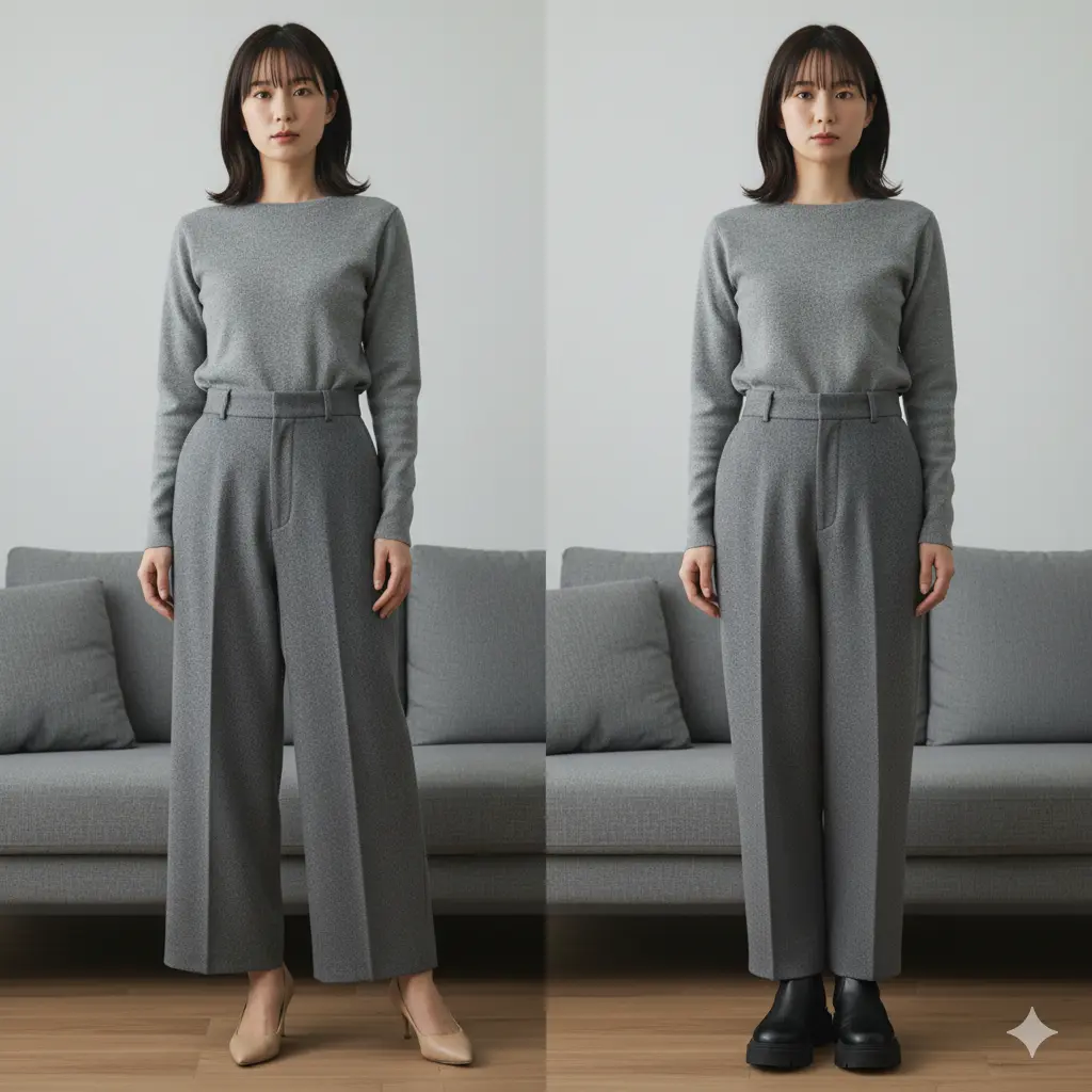 骨格ナチュラルはパンツが似合わない?着こなしの3つのポイント足元のボリュームでバランスを整える