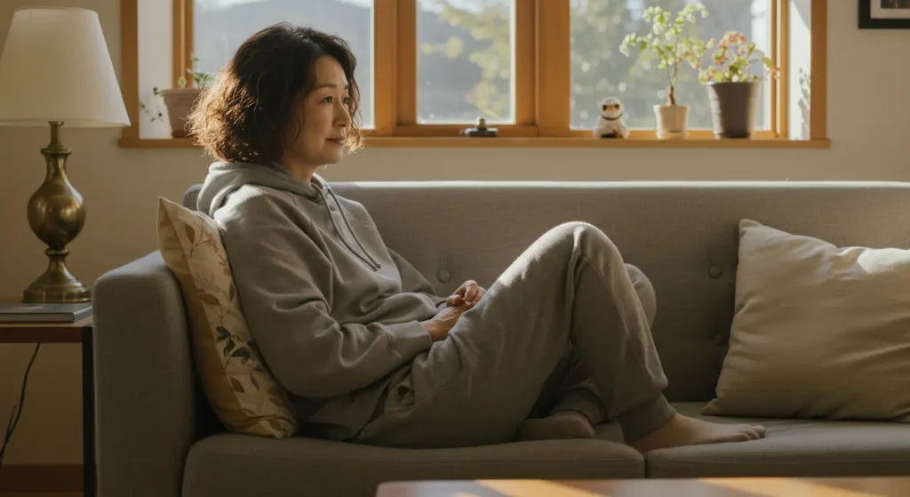 50代向けパーカー着こなしのコツ　部屋着に見えてしまうのが原因　