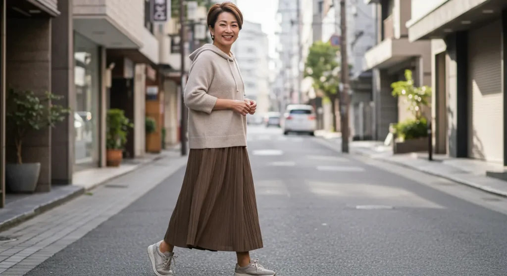 50代向けパーカー着こなしのコツとコーデ