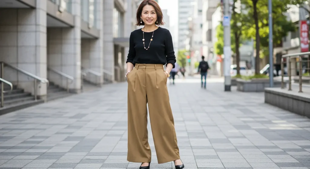 40代・50代骨格ウェーブファッションのよくある質問 苦手なワイドパンツはどう着こなす？