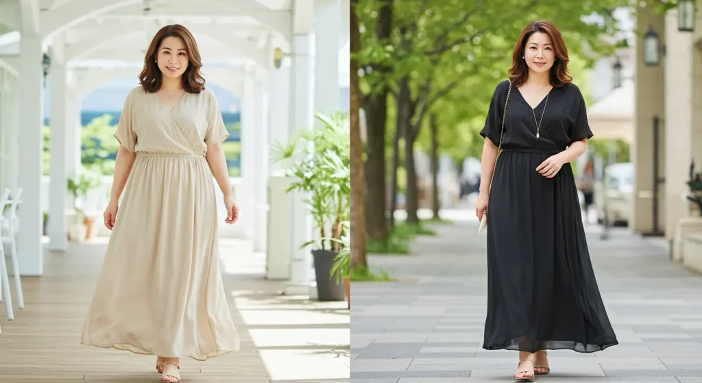 40代・50代のおばさん体型カバー!色と柄を味方につける視線コントロール術