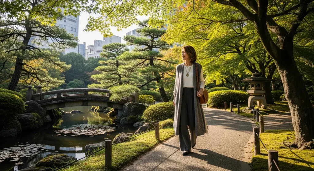 40代・50代におすすめのワイドパンツと似合うトップス＆靴のコーデ　すっきり見せる「Iライン」の効果