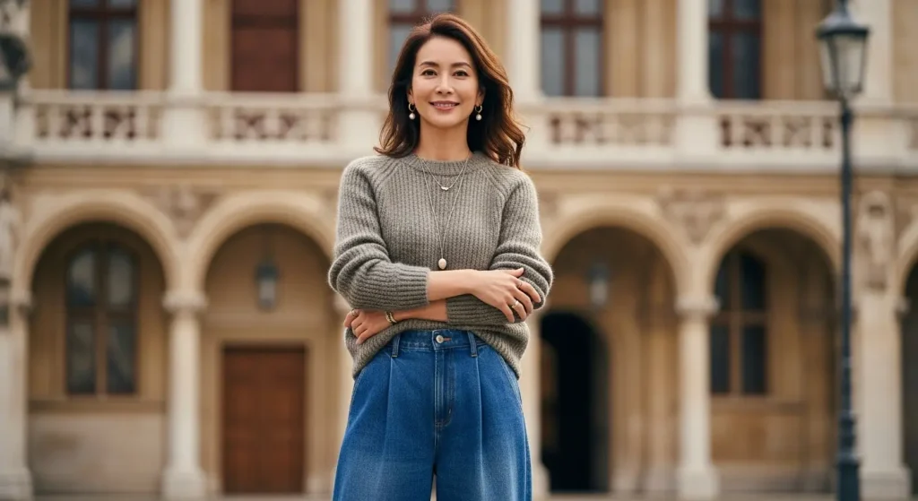 40代・50代におすすめのワイドパンツと似合うトップス＆靴のコーデ　40代・50代女性におすすめの着こなし