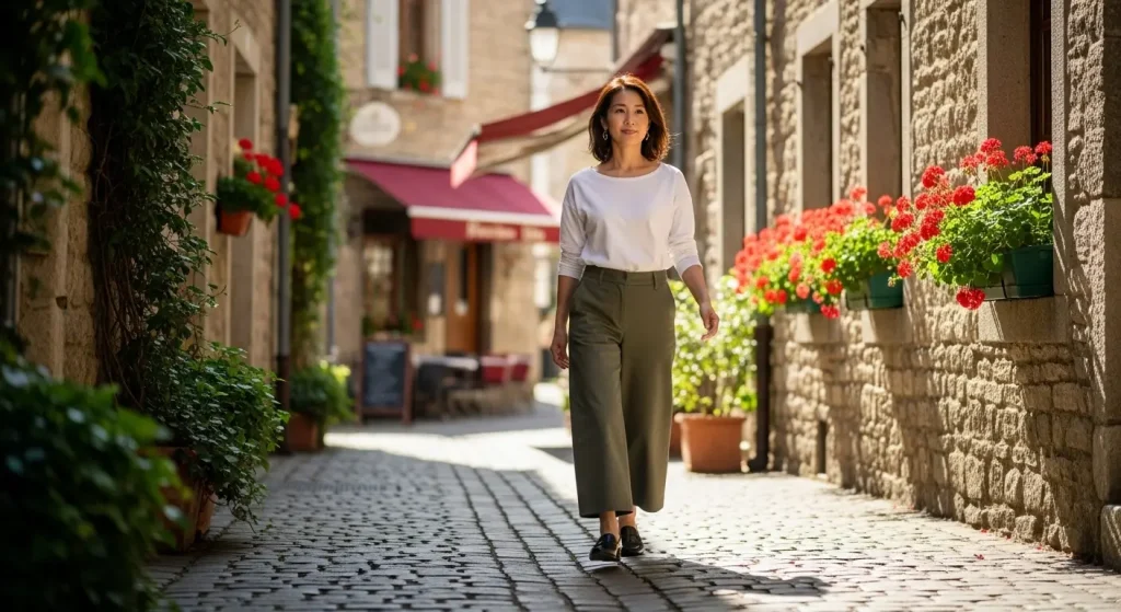 40代・50代におすすめのワイドパンツと似合うトップス＆靴のコーデ　ワイドパンツに似合う靴の選び方