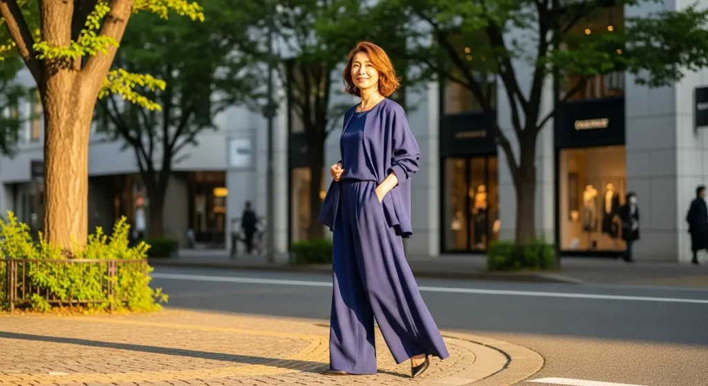 60代女性のパンツスーツ・セットアップ　体型を活かすシルエット選びのコツ