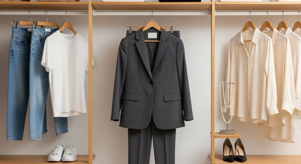 60代女性のパンツスーツ・セットアップ　快適さと品格を両立する素材とは