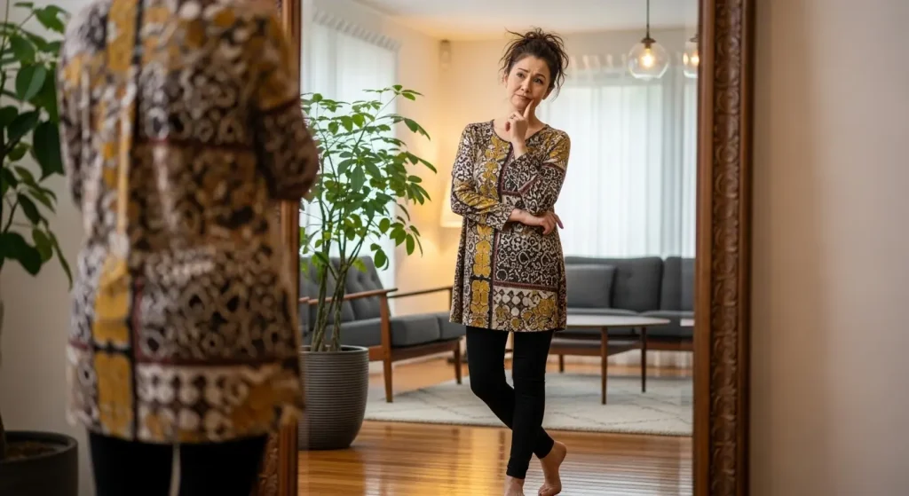 60代のチュニックコーデ　野暮ったく見える「チュニックの罠」