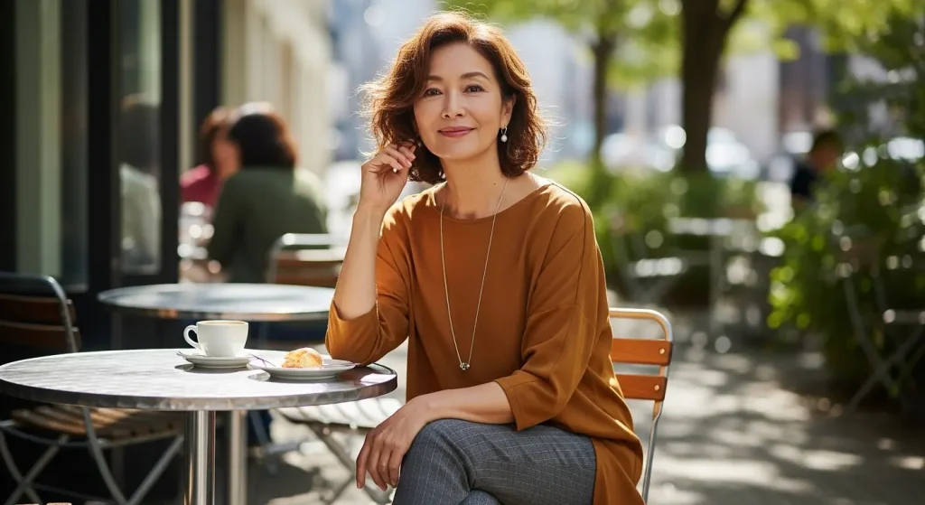 60代のチュニックコーデ　パンツ選びの新しい正解