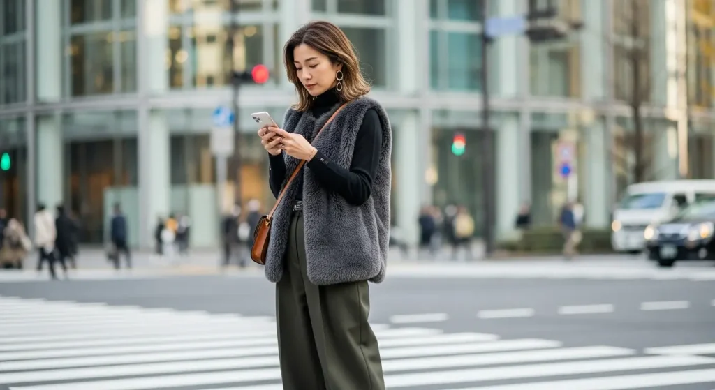 40代・50代秋のコート・羽織りおすすめコーデ　挑戦トレンドアウターのコーディネート