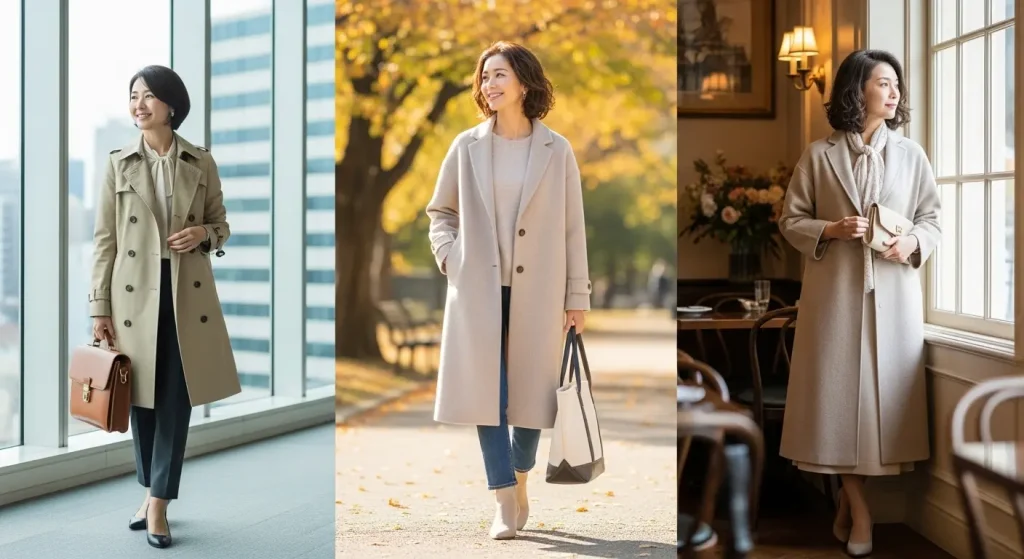 ベージュコートコーデ|40代・50代女性に似合うきれいめコーデ シーン別スタイリングの公式