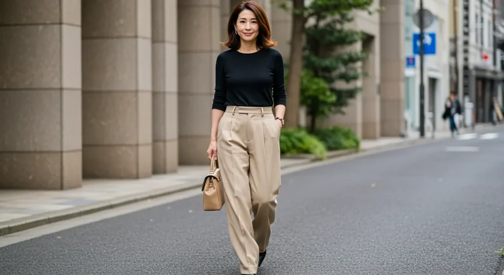 40代・50代のベージュコーデ|美脚見えするベージュパンツの選び方と着こなし