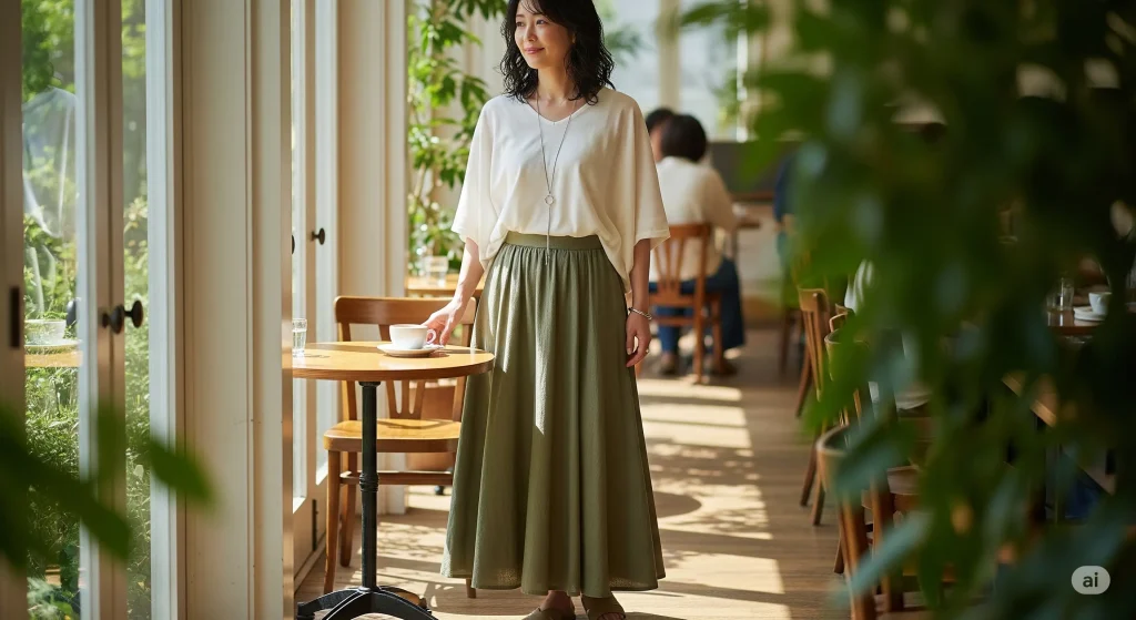 40代女性は体型をカバーできるシルエットが重要