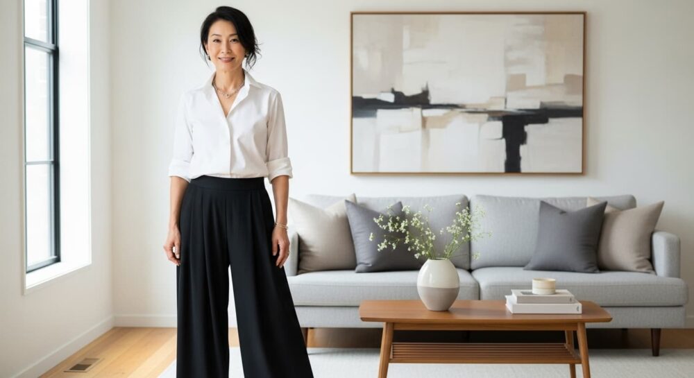 ハリ感シャツで大人の洗練さを演出