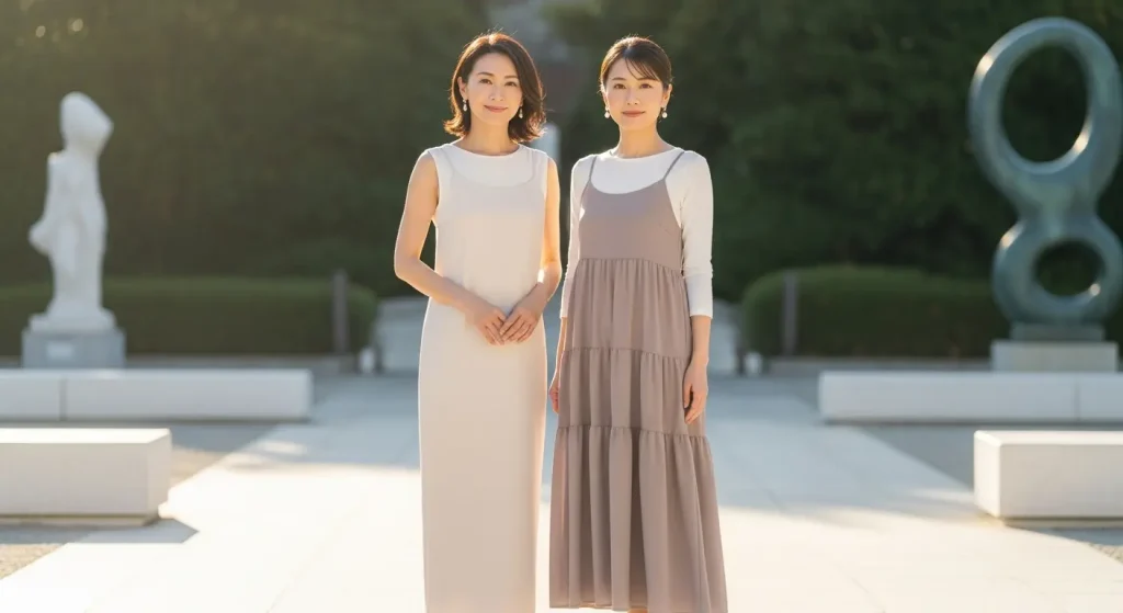 テスト 40代・50代のキャミワンピは痛い?おばさん見え回避術 シルエット選びの重要性