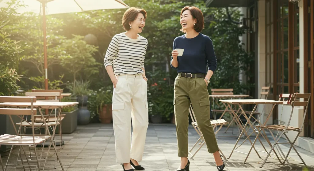 40代・50代レディースカーゴパンツ!大人のカーゴパンツのシーン別コーデ