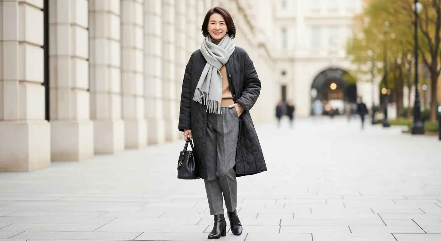 気温10度の服装どうする？ 50代レディース必見着膨れしない防寒アウターの選び方