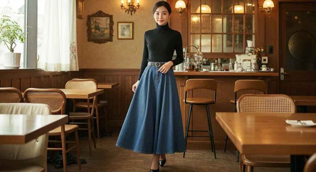 スタイルアップするデニムスカートのシルエットの選び方