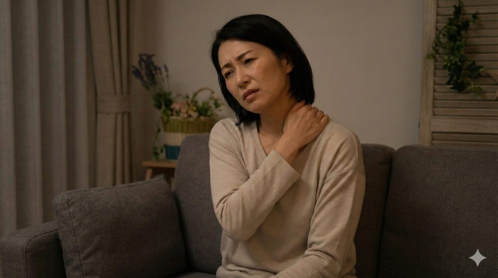 辛い首や背中のコリを放置してしまう40代女性の悩み