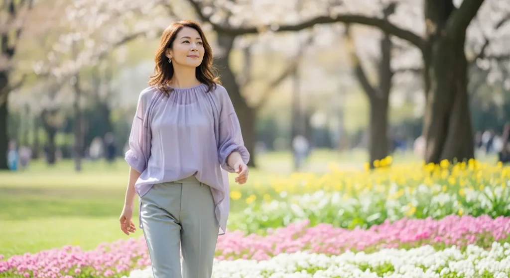 40代・50代女性のグレーパンツコーデ|春夏シーズンの軽やかな着こなし