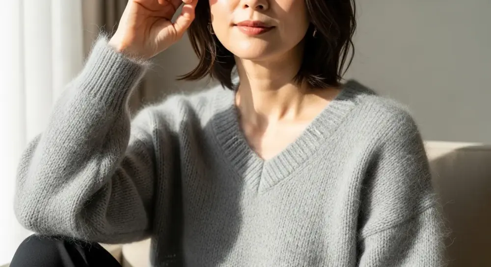 40代・50代のグレーニット・ベストコーデ|地味見えを防ぐコツ 老け見え回避!「グレー」の正しい選び方