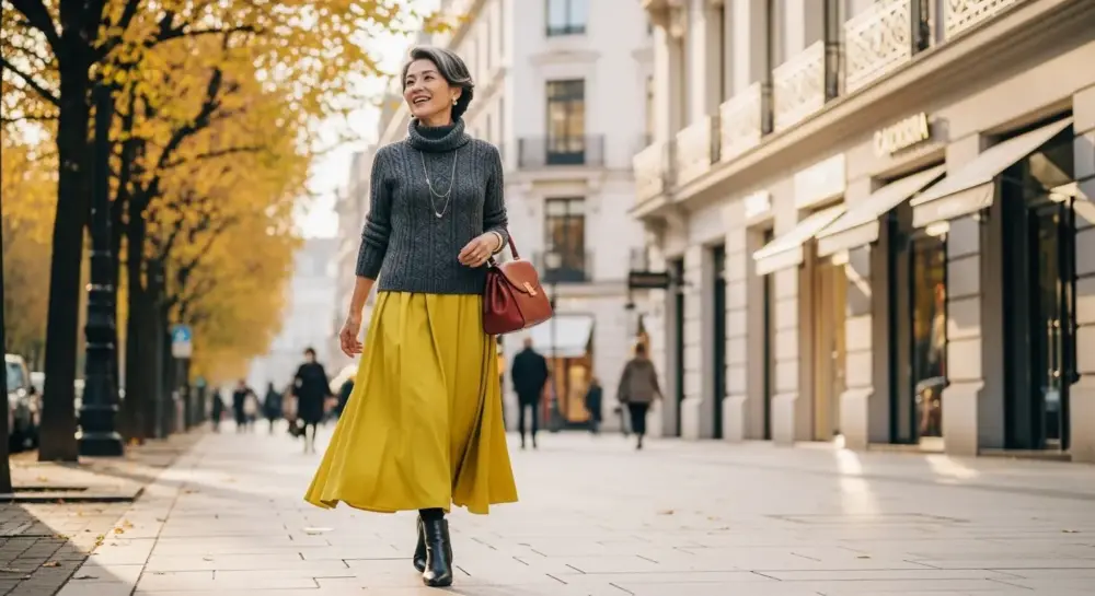 40代・50代のグレーニット・ベストコーデ|きれい色と合わせる大人のコーデテク