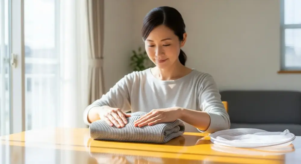 40代・50代のグレーニット・ベストコーデ|「ニット」の引っ掛けや縮みを防ぐケア