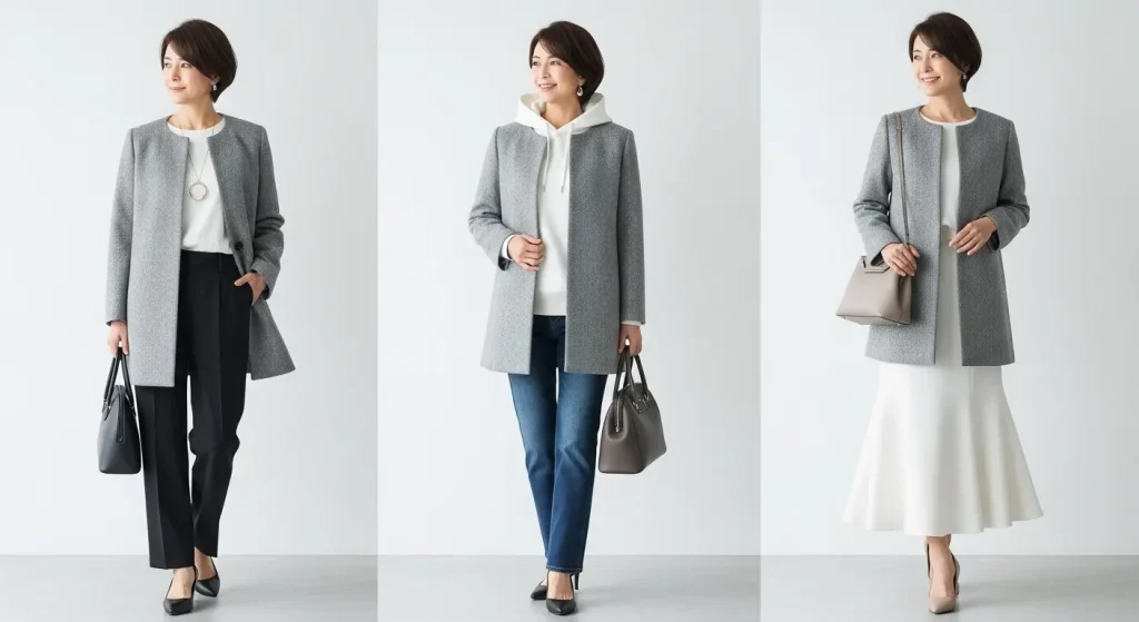 40代・50代のショートコート選び方 基本の「黄金コーデ」3パターン