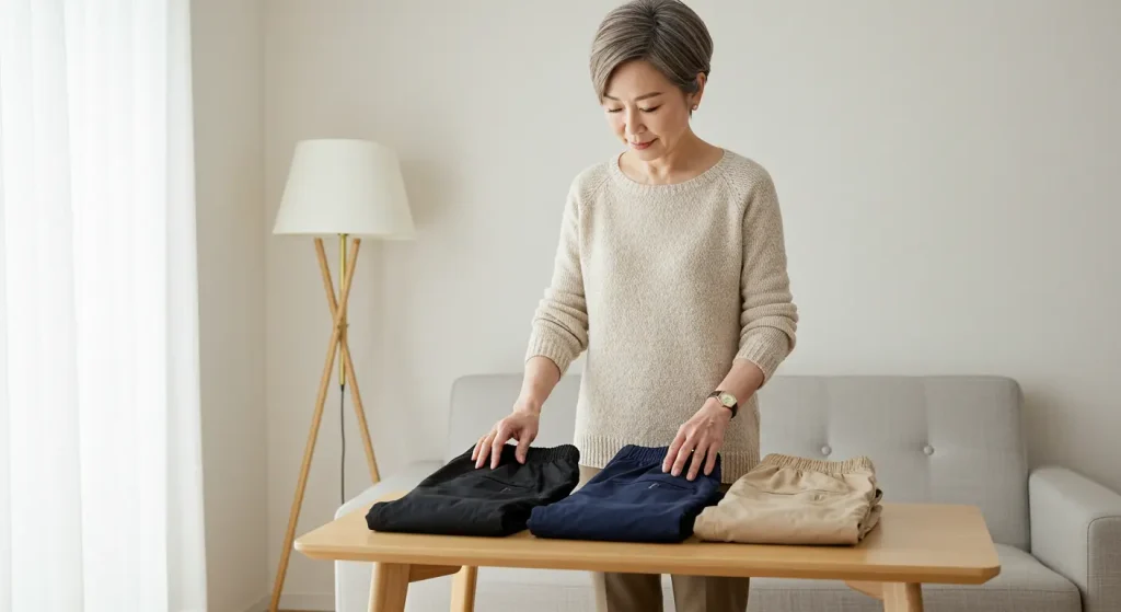 40代・50代におすすめ!ジョガーパンツで作る大人のおしゃれコーデ きれいめに決まる色の選び方