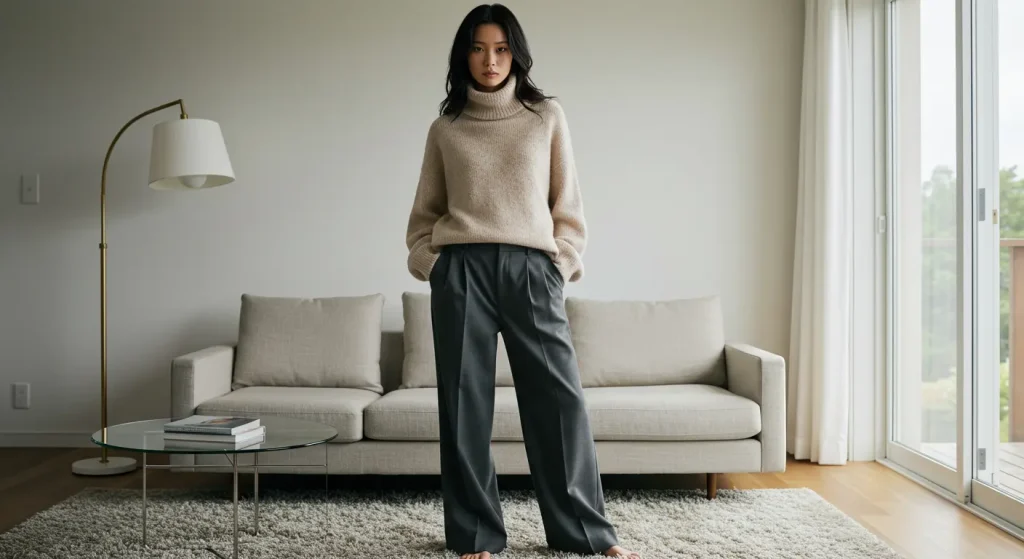 骨格ナチュラルに似合わないタートルネックとおすすめのタートルネックとコーデ バランスを整えるボトムス選びのコツ