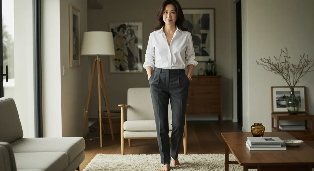 骨格ストレートのブラウス・シャツ|ジャストサイズを選ぶのが鉄則