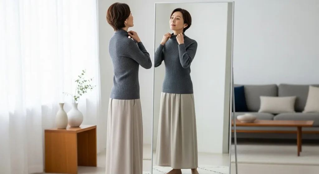 骨格ストレートがハイネックを着こなす秘訣
