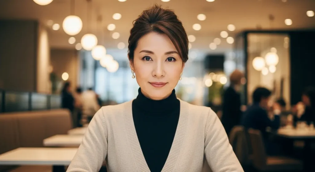 骨格ストレートがハイネックを着こなす秘訣 解決策は「疑似Vネック」コーデ