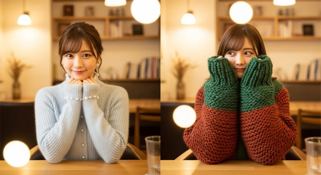 格ウェーブの冬服|似合う服・似合わない服を徹底解説 得意なニットと苦手なニット