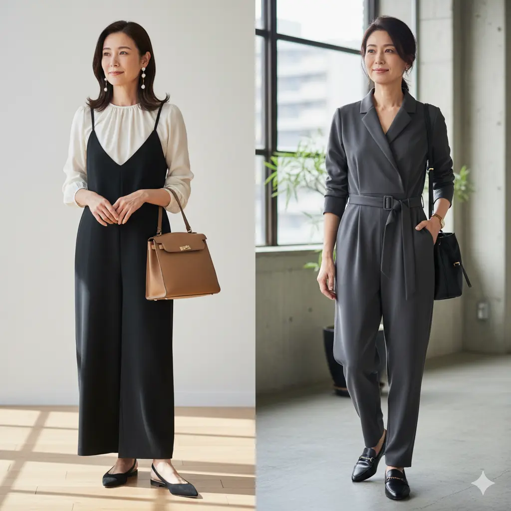 大人サロペットの着こなしは？｜オールインワンとの違いと選び方の基本