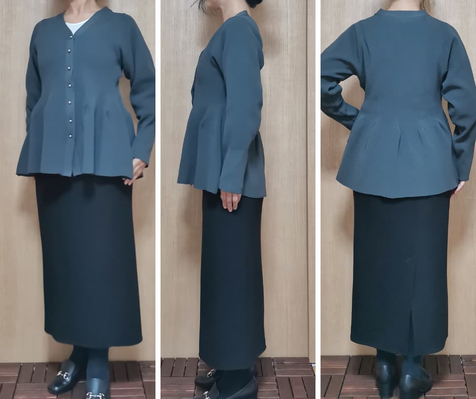 リエディ　ペプラムカーディガン　着用画像