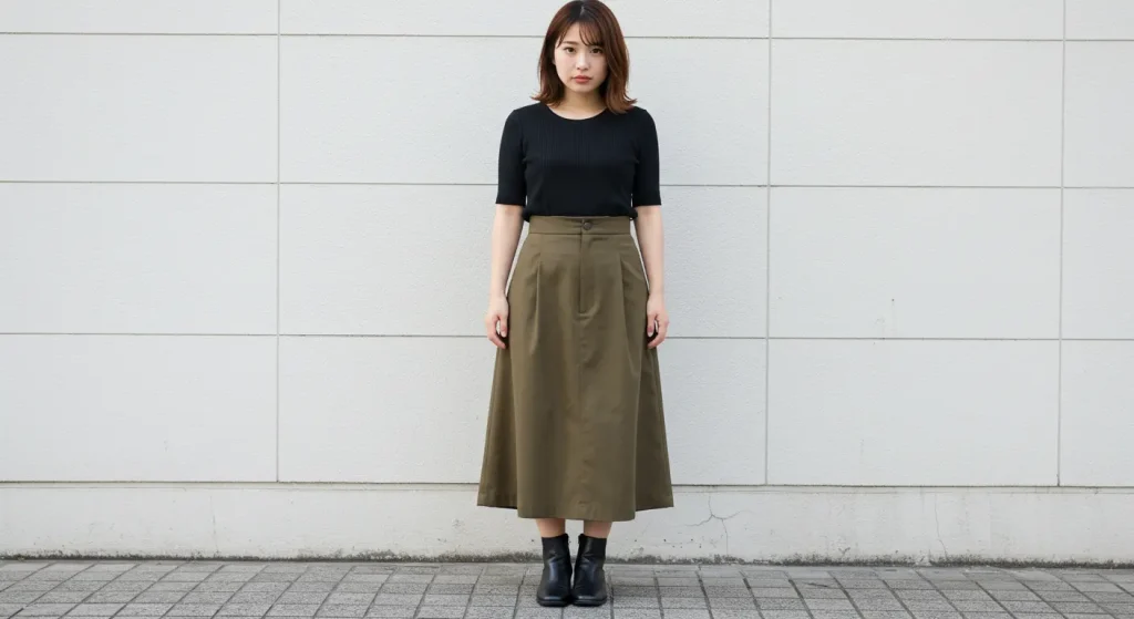 ロングスカートにシャツインする?トップスインしない?低身長向けのコツ