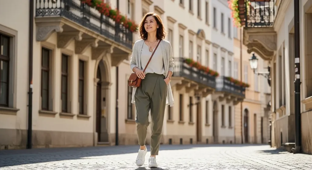 テーパードパンツとスニーカーが合わない?定番「白スニーカー」の着こなし術